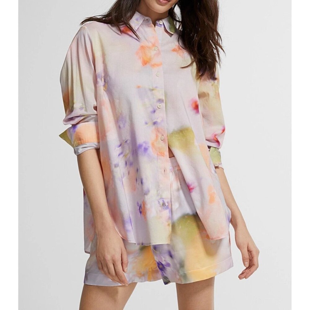Scotch & Soda Amsterdam In Bloom Ladies Watercolor Loose Fit Blouse EU40 US L